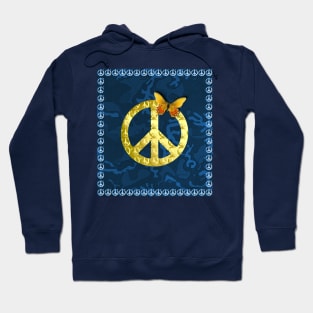 Golden Peace Symbol Butterfly 3D Graphic Hoodie